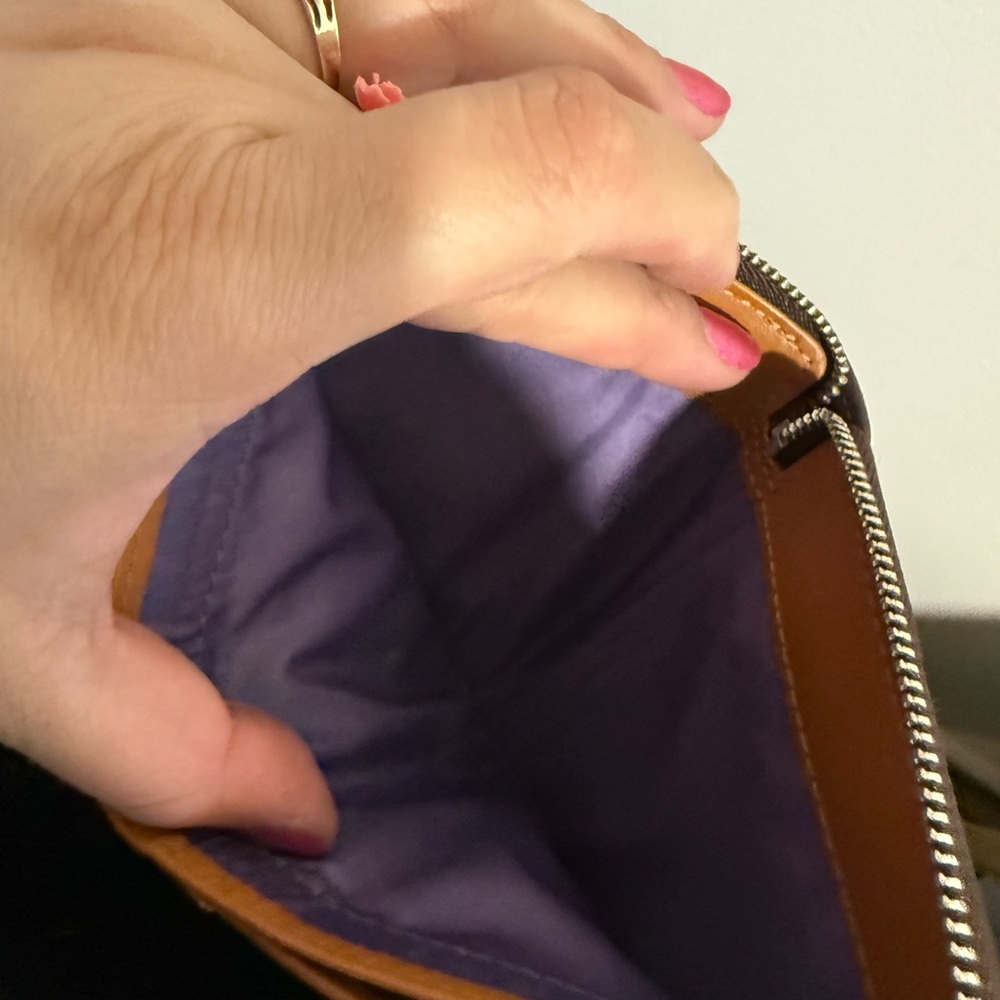 Coach Chelsea Dark Brown Leather Zip Wallet - Picture 7 of 8